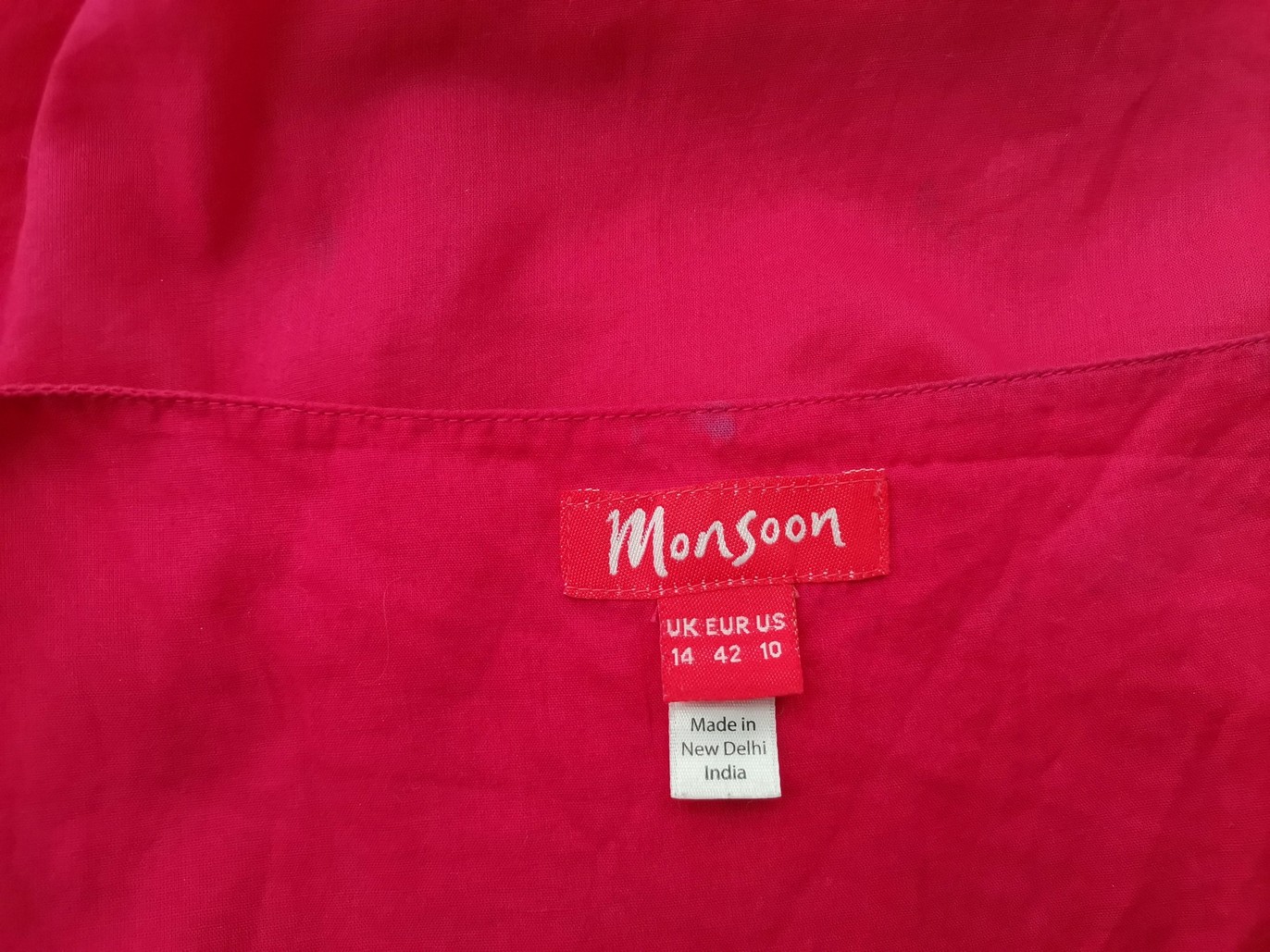 Monsoon Stl 14 (42) Färg Rosa Rund urringning Blus Ärmlös Material Bomull 100%