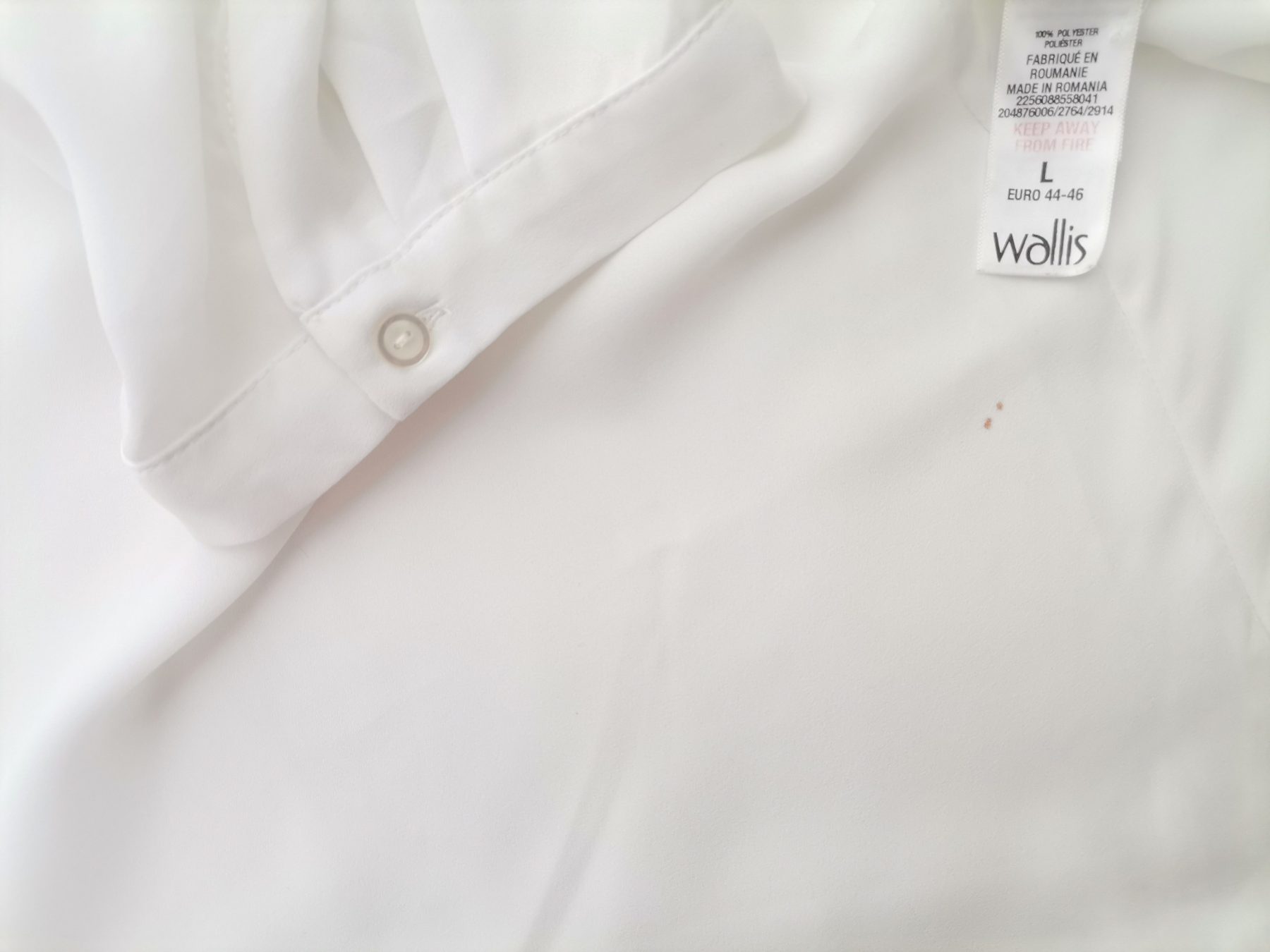 Wallis Stl L Färg Vit Split Crew Neck Tunika blus ärm 3/4