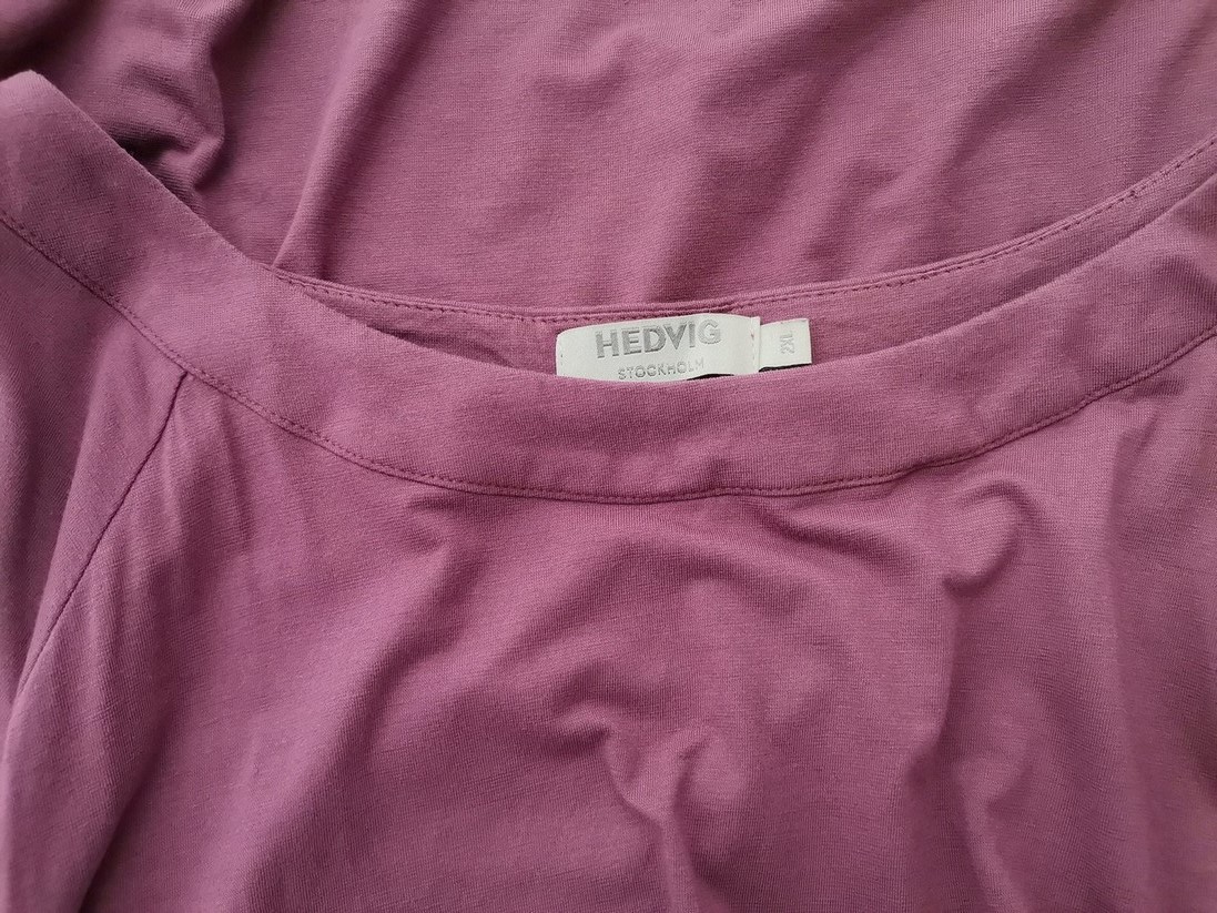 Hedvig Stockholm Stl 2XL Färg Lila Båtringning Raka Klänningen Långärmad Midi Material Viskos