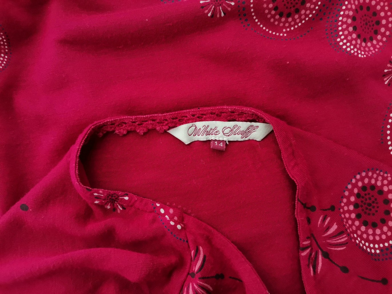 White stuff Stl 14 (42) Färg Fuchsia U-ringning Maxi Klänning ärm 3/4 Lång Material Viskos 100%