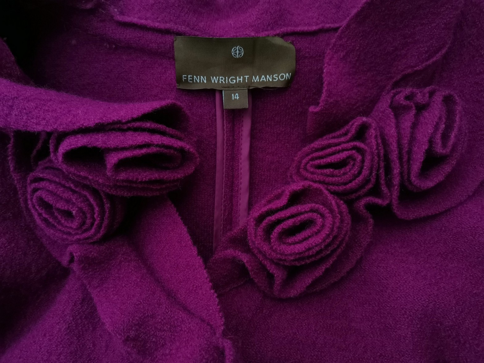 Fenn wright manson Stl 14 (42) Färg Fuchsia Krage Kavaj med knappar Långärmad Material Merinoull