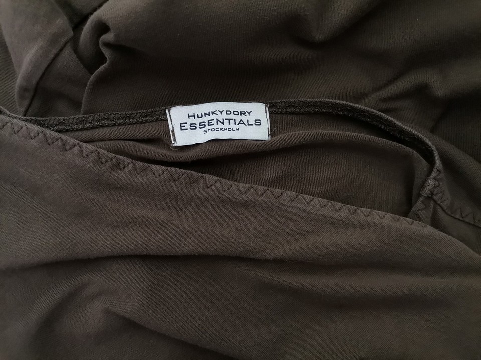 Hunkydory Stl L Färg Khaki V-ringning Omlott Klänning Långärmad Midi Material Bomull