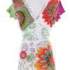 DESIGUAL Stl XL Färg Vit V-ringning Blus Kortärmad Material Bomull 100%