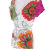 DESIGUAL Stl XL Färg Vit V-ringning Blus Kortärmad Material Bomull 100%