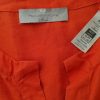 Paul Costelloe Stl 44/46 Färg Orange Split Crew Neck Blus Kortärmad Material Lin 100%