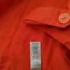 Paul Costelloe Stl 44/46 Färg Orange Split Crew Neck Blus Kortärmad Material Lin 100%