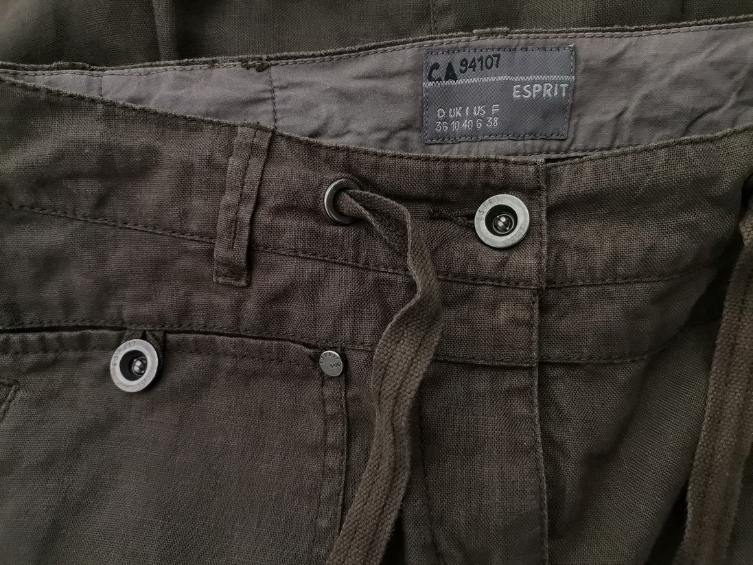 Esprit Stl 36 Färg Brun A-linjekjol Knälängd Material Lin 100%