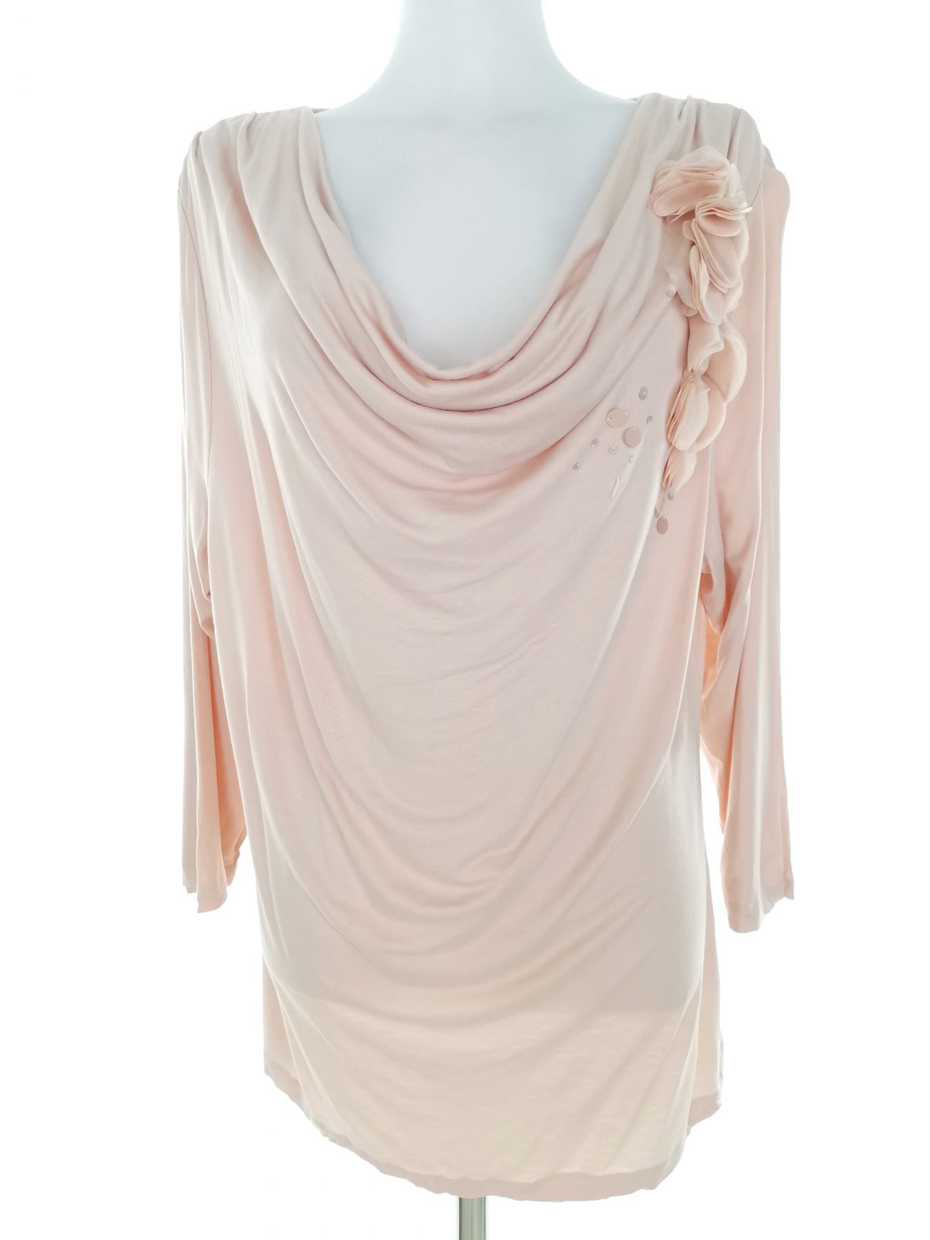 Jasper Conran Stl 16 (44) Färg Pudrig Rosa Draperad Blus ärm 3/4 Material Viskos