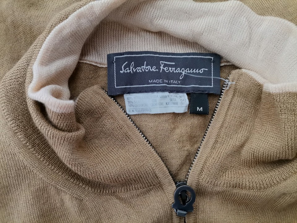 Salvatore Ferragamo Stl M Färg Brun Herr Tröja Långärmad Material Ull