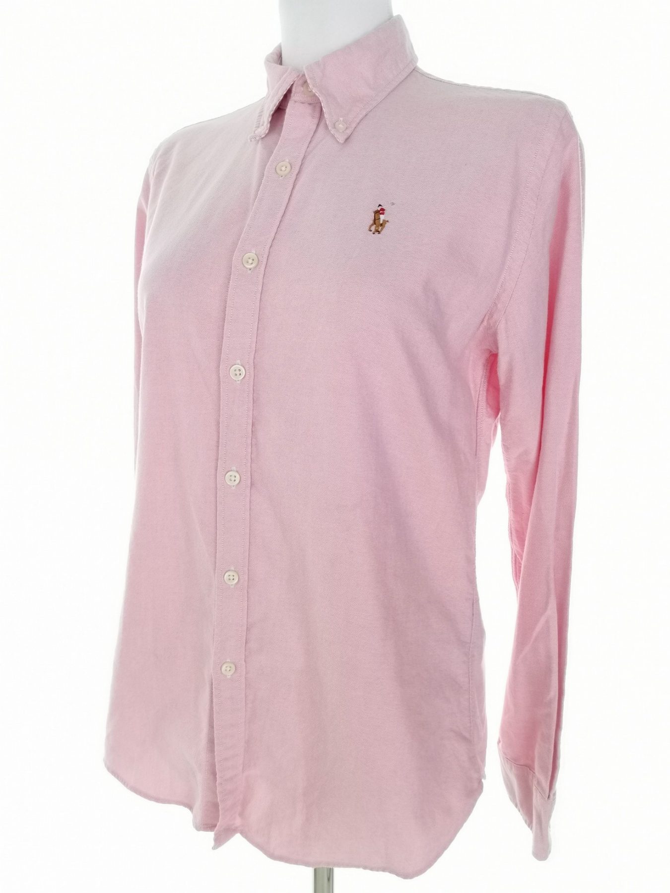 Ralph Lauren Stl 8 (36) Färg Rosa Krage Knäppt Skjort Blus Långärmad Material Bomull 100%