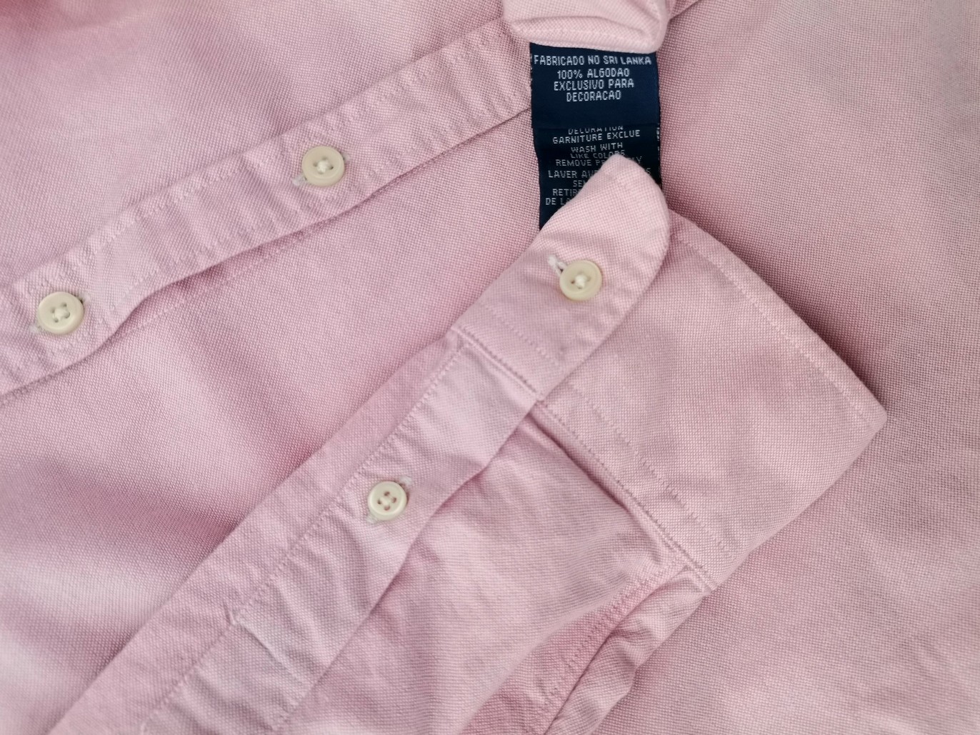 Ralph Lauren Stl 8 (36) Färg Rosa Krage Knäppt Skjort Blus Långärmad Material Bomull 100%