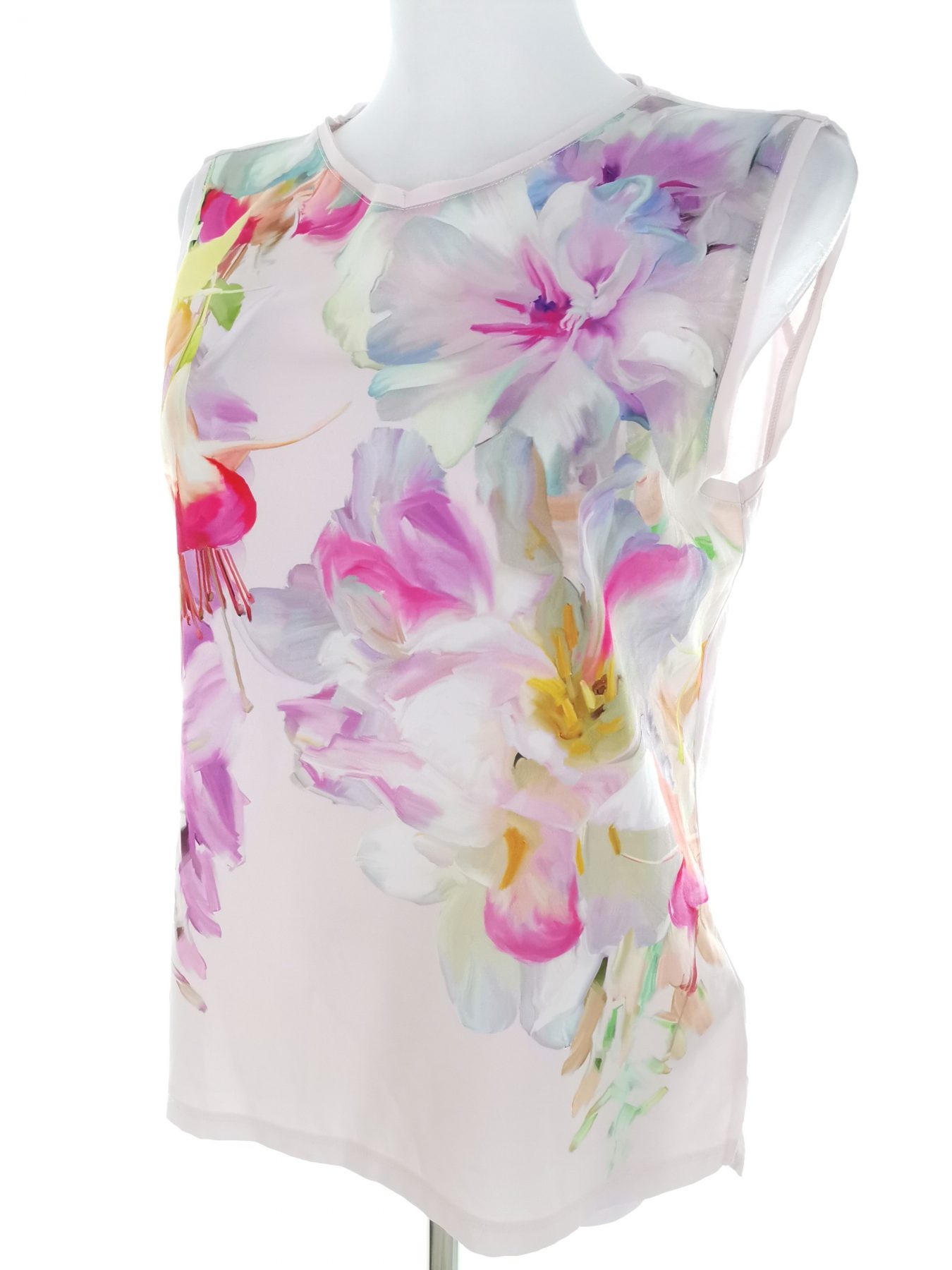 Ted Baker Stl 2 (38) Färg Vit Rund urringning Blus Ärmlös Material Lyocell 100%