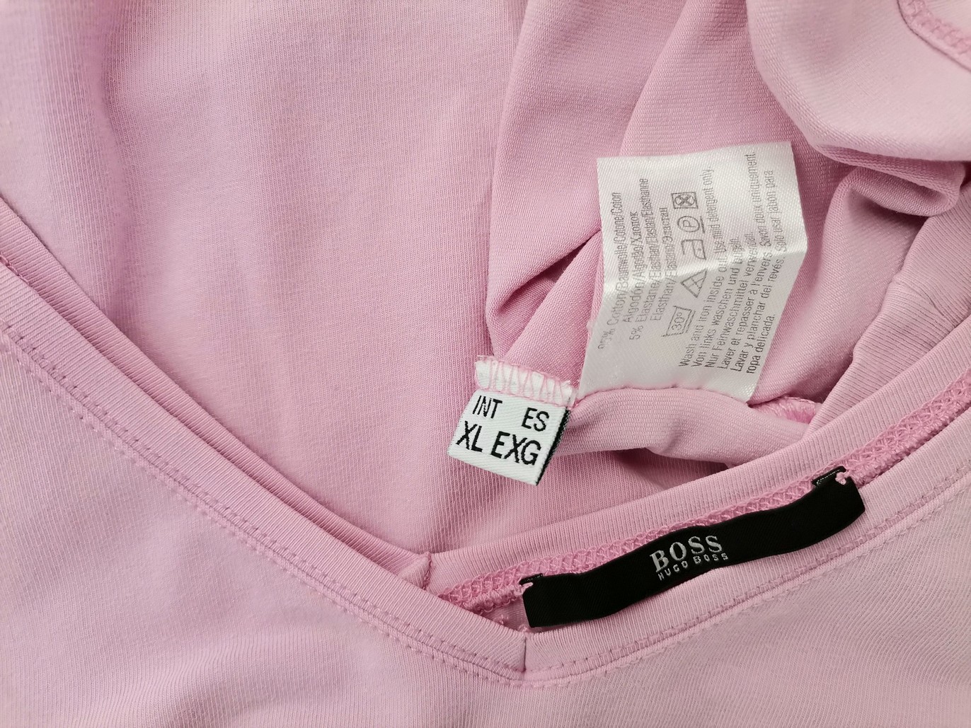 Hugo Boss Stl XL Färg Rosa V-ringning Blus Ärmlös Material Bomull