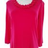 CC Stl S Färg Fuchsia Rund urringning Blus ärm 3/4 Material Bomull 100%