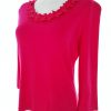 CC Stl S Färg Fuchsia Rund urringning Blus ärm 3/4 Material Bomull 100%