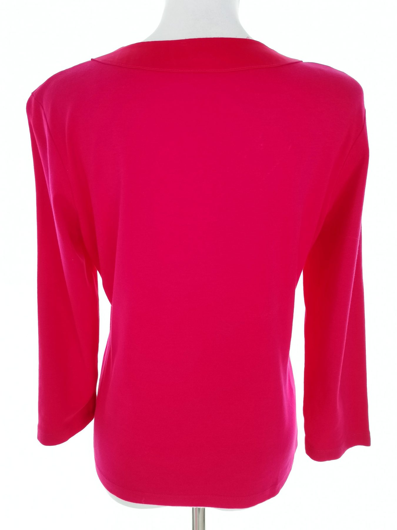 CC Stl S Färg Fuchsia Rund urringning Blus ärm 3/4 Material Bomull 100%