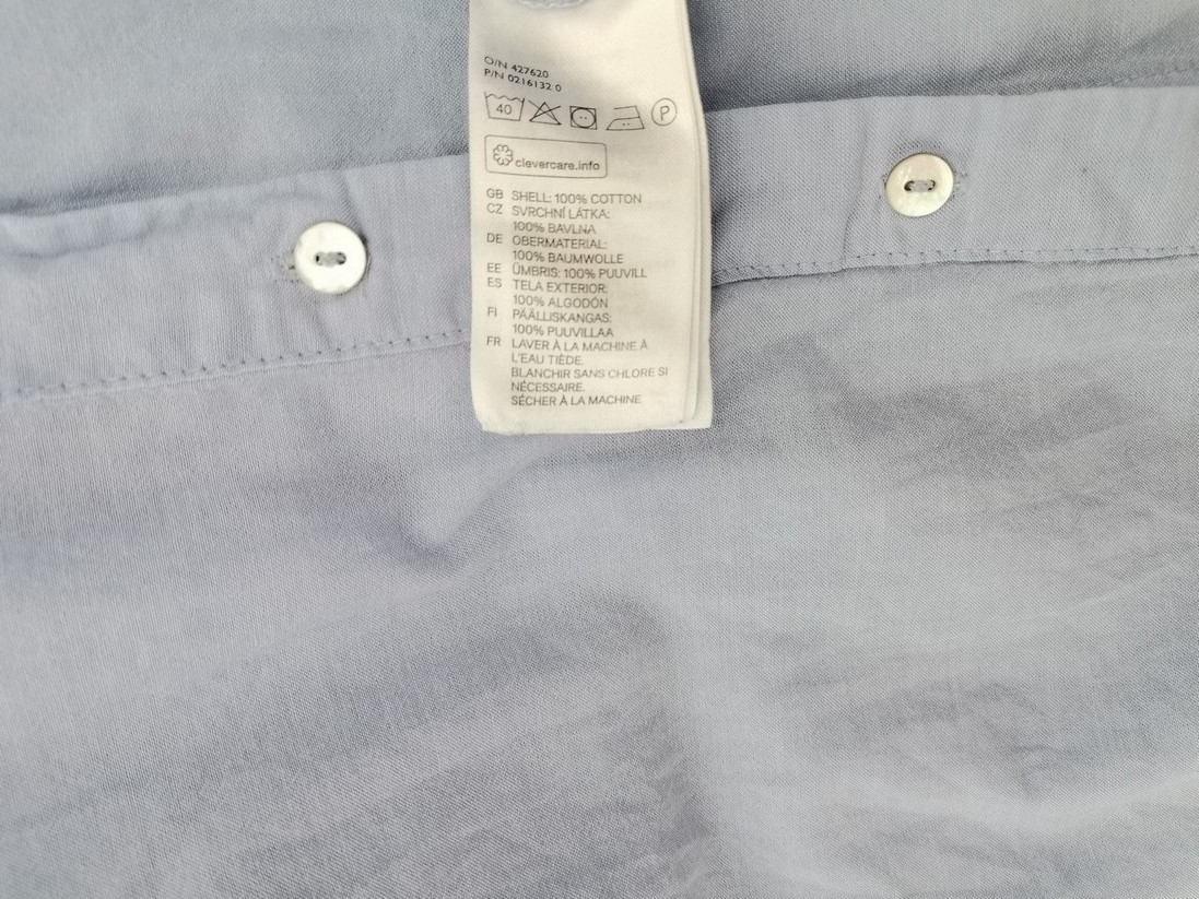 H&m Stl 40 Färg Blå Krage Knäppt Skjort Blus Långärmad Material Bomull 100%