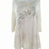 Andrea Stl M Färg Beige Draperad Tunika blus ärm 3/4