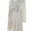 Andrea Stl M Färg Beige Draperad Tunika blus ärm 3/4