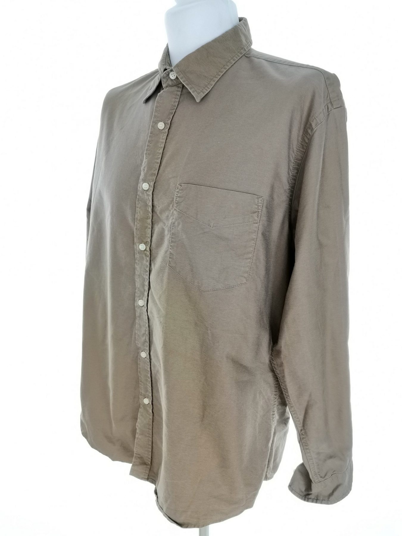 J.Crew Stl L Färg Khaki Krage Herr skjorta, casual Långärmad Material Bomull 100%