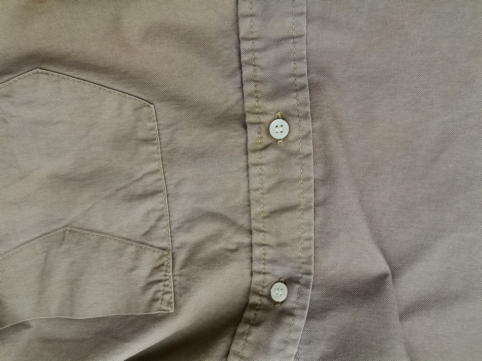 J.Crew Stl L Färg Khaki Krage Herr skjorta, casual Långärmad Material Bomull 100%