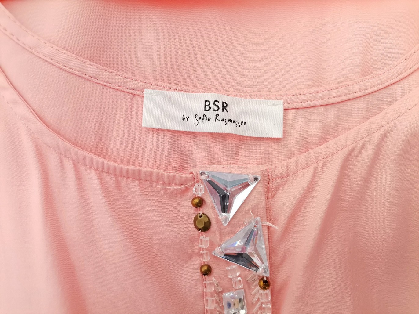 BSR by Sofie Rassmusen Stl 42 Färg Rosa Rund urringning Popover Tunika Blus Ärmlös Material Viskos